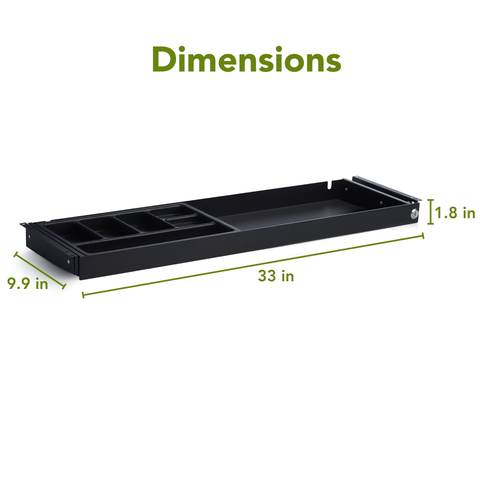 Ideal-Fit™ Under Desk Long Slim Drawer - 10"