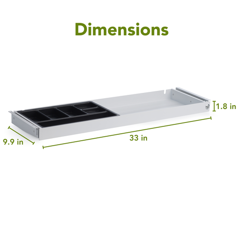 Ideal-Fit™ Under Desk Long Slim Drawer - 10"