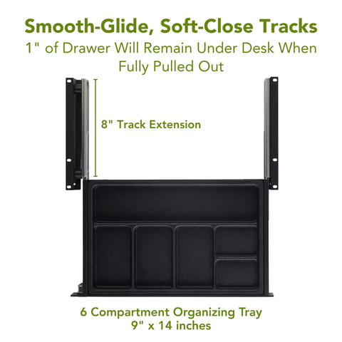 Ideal-Fit™ Long Pen Under Desk Drawer - 10"