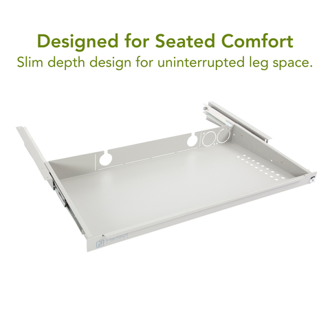 Under Desk Storage Drawer- Large Metal Drawer with Lock for Height Adjustable Desks - (13.5" x 25.25")