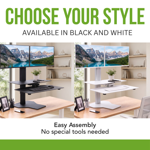 Sit2Stand™ Standing Desk Converter with Dual Monitor Mount (Black)