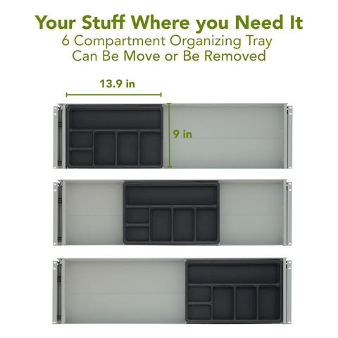 Ideal-Fit™ Under Desk Long Slim Drawer - 10"