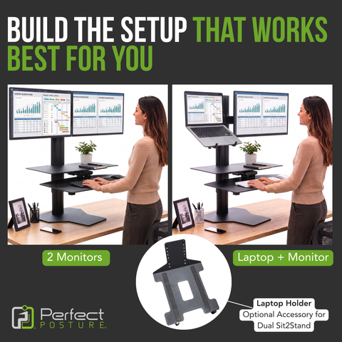 Sit2Stand™ Standing Desk Converter with Single Monitor Mount (Black)