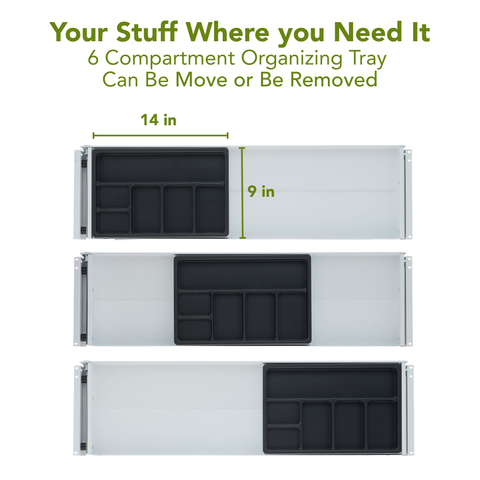 Ideal-Fit™ Under Desk Long Slim Drawer - 10"