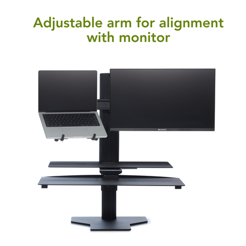 Sit2Stand Standing Desk Converter Monitor Mount AND Laptop Holder – 18” Height Adjustable Sit-Stand Workstation