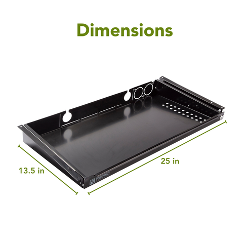 Under Desk Storage Drawer- Large Metal Drawer with Lock for Height Adjustable Desks - (13.5" x 25.25")