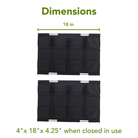 2-Piece Mini Mesh Cable Manager Set - Flexible Mesh Under Desk Cable Management and Cable Organizer System - Black (2x 18")