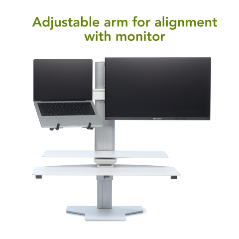 Sit2Stand Standing Desk Converter Monitor Mount AND Laptop Holder – 18” Height Adjustable Sit-Stand Workstation