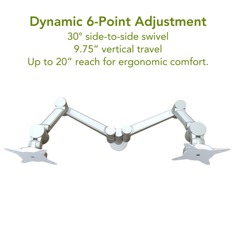 Alden Dual Monitor Arm – Adjustable Monitor Mount for 2 Monitors up to 27”