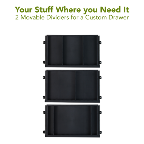 Plastic Standing Desk Drawer - Under Desk Organizier and Storage with Dividers for Hegiht Adjustable Desks - Black (13.25" x 23.5")