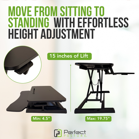 Sit2Stand™ Standing Desk Converter 32" Monitor Riser (Black)