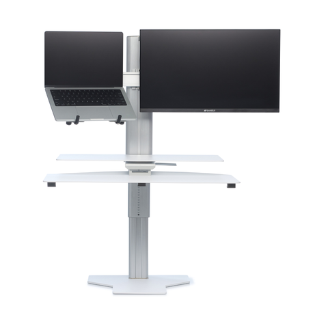 Sit2Stand Standing Desk Converter Monitor Mount AND Laptop Holder – 18” Height Adjustable Sit-Stand Workstation