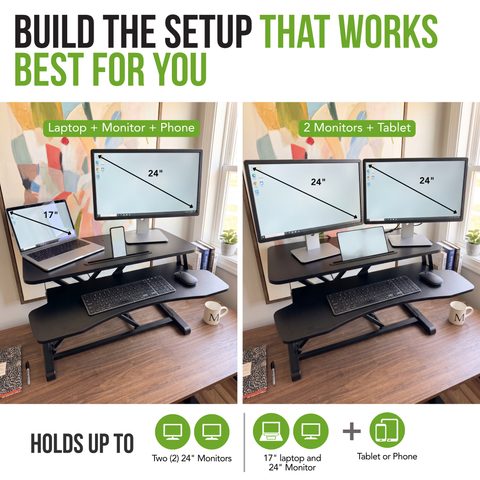 Sit2Stand™ Standing Desk Converter 32" Monitor Riser (Black)