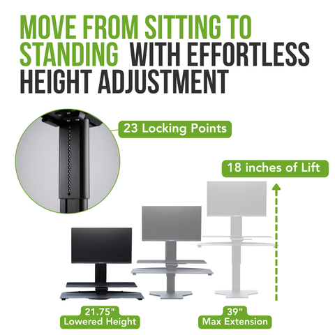 Sit2Stand™ Standing Desk Converter with Single Monitor Mount (Black)