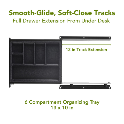 Ideal-Fit™ Deep Pen Under Desk Drawer - 13"