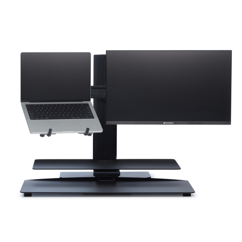 Sit2Stand Standing Desk Converter Monitor Mount AND Laptop Holder – 18” Height Adjustable Sit-Stand Workstation