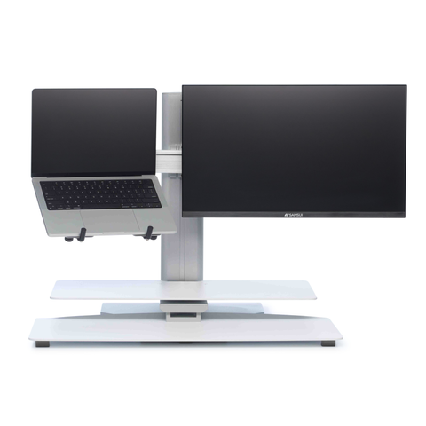 Sit2Stand Standing Desk Converter Monitor Mount AND Laptop Holder – 18” Height Adjustable Sit-Stand Workstation