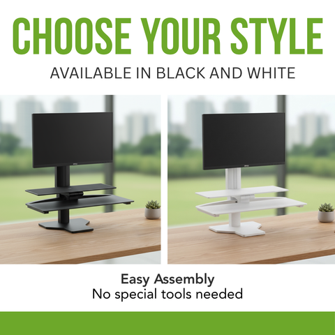 Sit2Stand™ Standing Desk Converter with Single Monitor Mount (White)