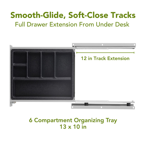 Ideal-Fit™ Deep Pen Under Desk Drawer - 13"