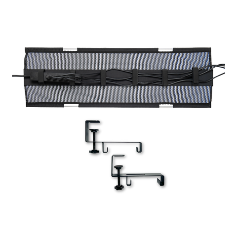 Clamp Mounted Mesh Cable Manager - Flexible Mesh Under Desk Cable Management and Cable Organizer System - (38" Wide)