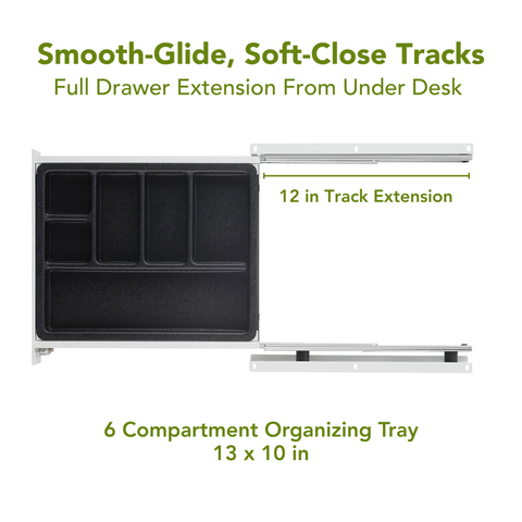 Ideal-Fit™ Deep Pen Under Desk Drawer - 13"