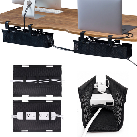 2-Piece Adjustable Length Mesh Cable Manager Set - (2 x 19")