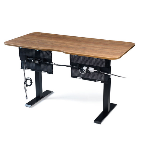 2-Piece Mini Mesh Cable Manager Set - Flexible Mesh Under Desk Cable Management and Cable Organizer System - Black (2x 18")