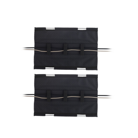 2-Piece Mini Mesh Cable Manager Set - Flexible Mesh Under Desk Cable Management and Cable Organizer System - Black (2x 18")