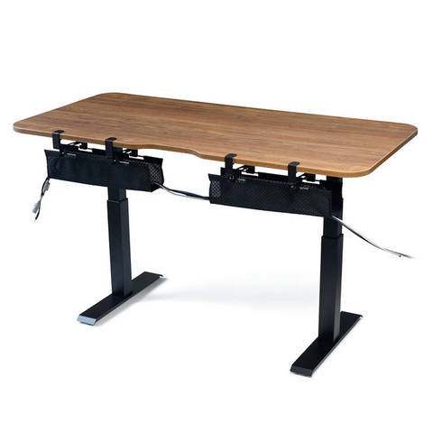 2-Piece Mini Mesh Cable Manager Set - Flexible Mesh Under Desk Cable Management and Cable Organizer System - Black (2x 18")