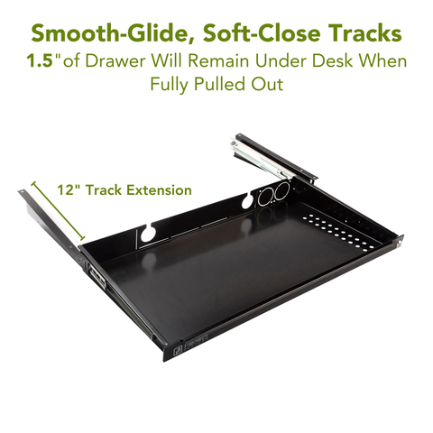 Under Desk Storage Drawer- Large Metal Drawer with Lock for Height Adjustable Desks - (13.5" x 25.25")