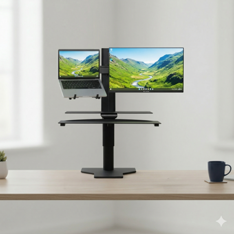Sit2Stand Standing Desk Converter Monitor Mount AND Laptop Holder