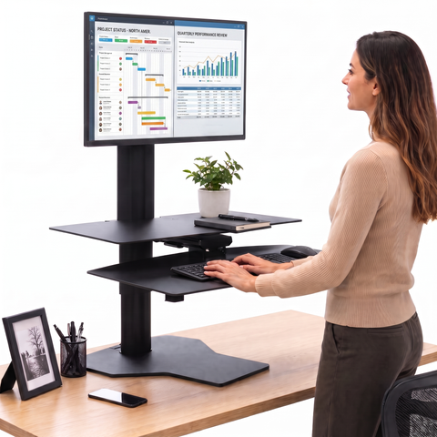 Sit2Stand™ Standing Desk Converter with Single Monitor Mount