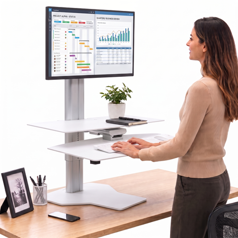 Sit2Stand™ Standing Desk Converter with Single Monitor Mount