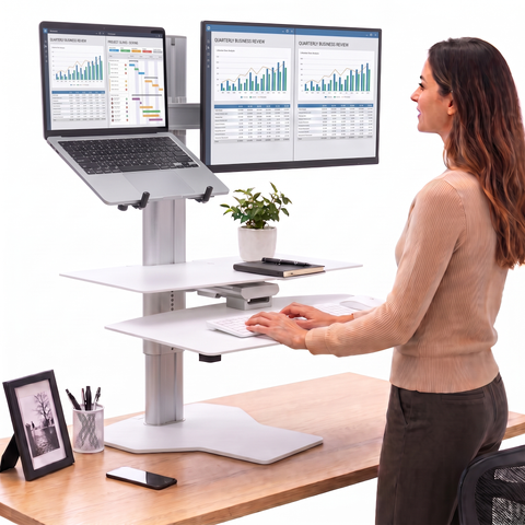 Sit2Stand Standing Desk Converter Monitor Mount AND Laptop Holder