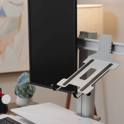 Sit2Stand Standing Desk Converter Monitor Mount AND Laptop Holder – 18” Height Adjustable Sit-Stand Workstation