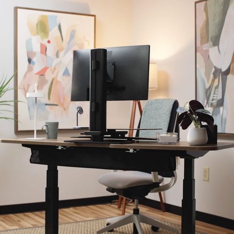 Clamp Mounted Mesh Cable Manager - Flexible Mesh Under Desk Cable Management and Cable Organizer System - (38" Wide)