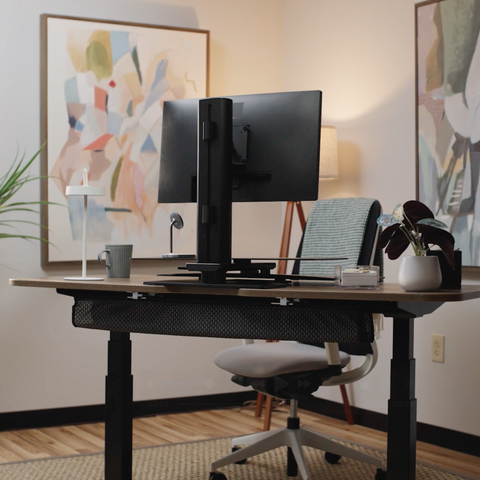 Clamp Mounted Mesh Cable Manager - Flexible Mesh Under Desk Cable Management and Cable Organizer System - (38" Wide)