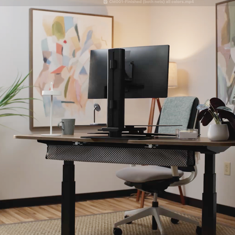 Clamp Mounted Mesh Cable Manager - Flexible Mesh Under Desk Cable Management and Cable Organizer System - (38" Wide)