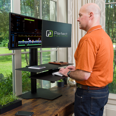Sit2Stand™ Standing Desk Converter with Dual Monitor Mount