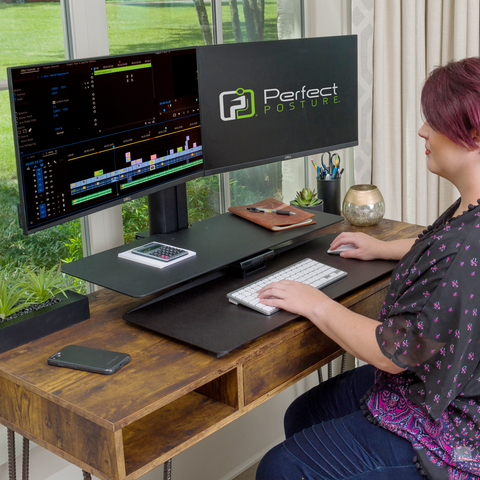 Sit2Stand™ Standing Desk Converter with Dual Monitor Mount