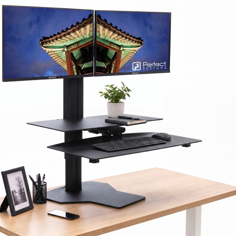 Sit2Stand™ Standing Desk Converter with Dual Monitor Mount