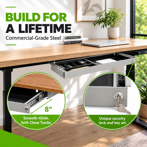 Long Standing Desk Drawer - (10" x 33")