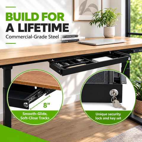 Long Standing Desk Drawer - (10" x 33")