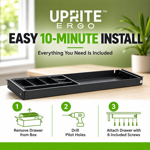 Long Standing Desk Drawer - (10" x 33")