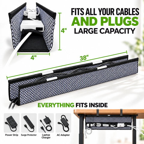 Clamp Mounted Mesh Cable Manager - (38")